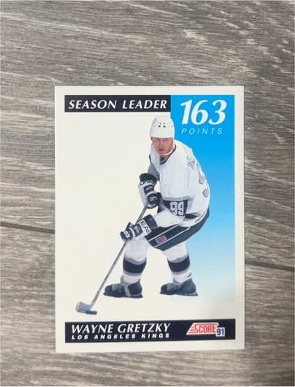 1991 Score #406 Wayne Gretzky Season Leader 163 Points — front
