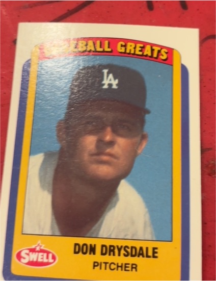 1990 Swell Baseball Greats #62 Don Drysdale — front