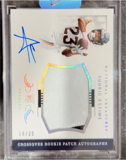 2024 Panini National Treasures Crossover Rookie Patch Autographs #CRPA-AES Audric Estime — front
