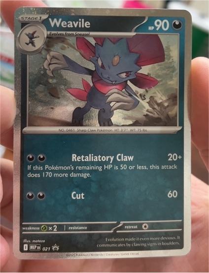 2025 Pokémon Black Star Promo #021 Weavile — front
