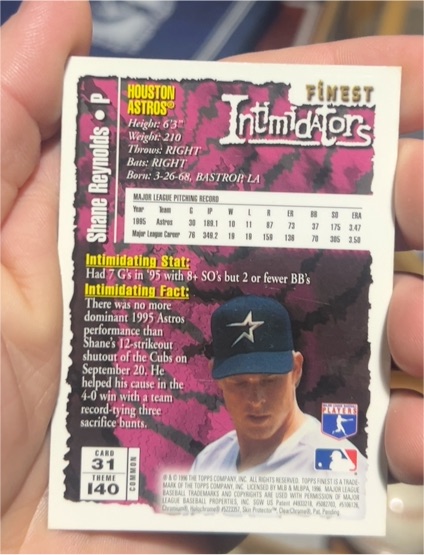 1996 Topps Finest #31 Shane Reynolds — front