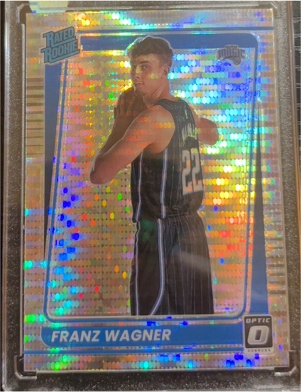 2021-22 Donruss Optic #185 Franz Wagner Rated Rookie Pulsar Prizm — front