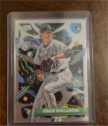 2025 Topps Chrome Cosmic Chase #18 Chase Dollander Rookie Card — front