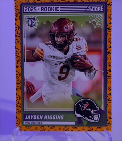 2025 Panini Score-A-Treat #55 Jayden Higgins Rookie Card Houston Texans — front