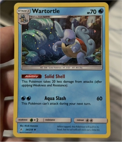 2019 Pokemon Sun & Moon Unbroken Bonds #34 Wartortle — front