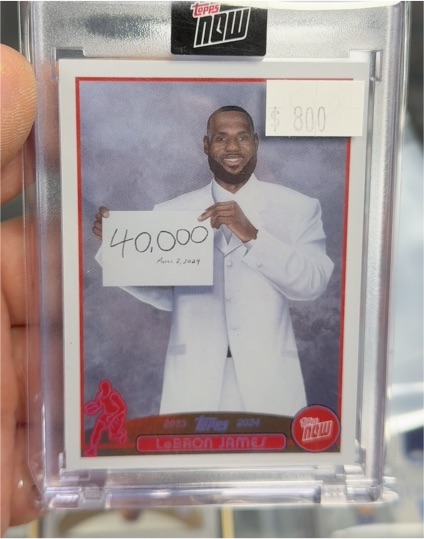 2023-24 Topps Now #LJ-40K LeBron James 40,000 Points Time Machine SP — front