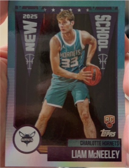 2025-26 Topps #NS-29 Liam McNeeley New School RC Charlotte Hornets — front