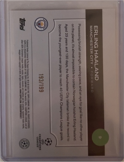 2023 Topps UEFA Champions League #193 Erling Haaland — front