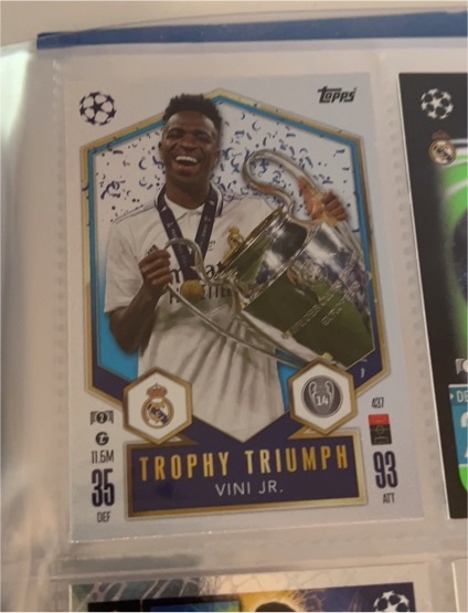 2024 Topps Match Attax #437 Vini Jr. Trophy Triumph — front