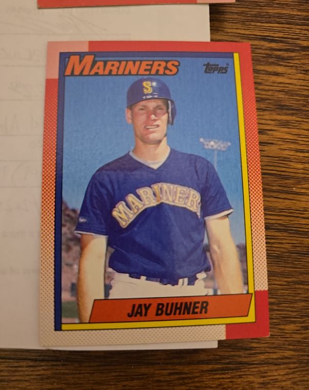 1990 Topps #554 Jay Buhner — front