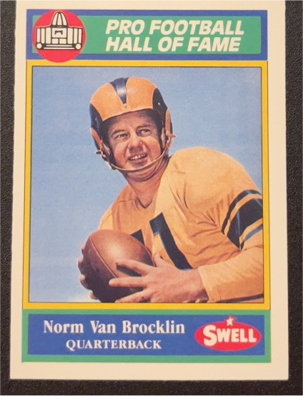 1990 Swell Pro Football Hall of Fame #41 Norm Van Brocklin — front