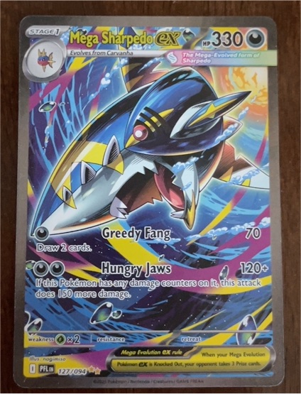 2025 Pokémon Phantasmal Flames #127 Mega Sharpedo ex Special Illustration Rare — front