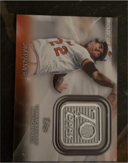 2021 Topps Update #T70P-JP Jim Palmer Topps 70th Anniversary Patch — front