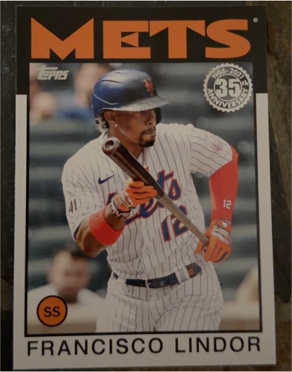 2021 Topps Update #86B-37 Francisco Lindor 1986 Topps Baseball 35th Anniversary — front