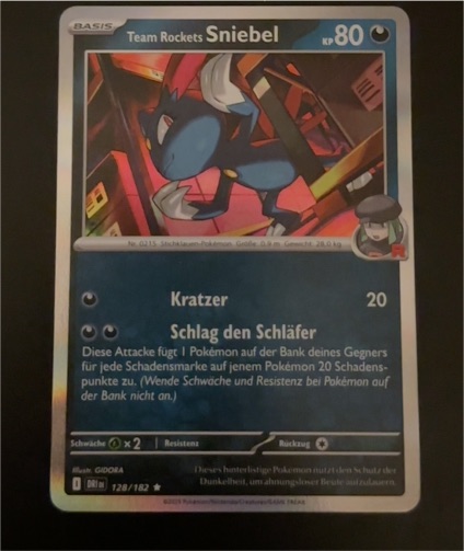 2023 Pokémon SV10 Destined Rivals #128 Team Rocket's Sniebel — front