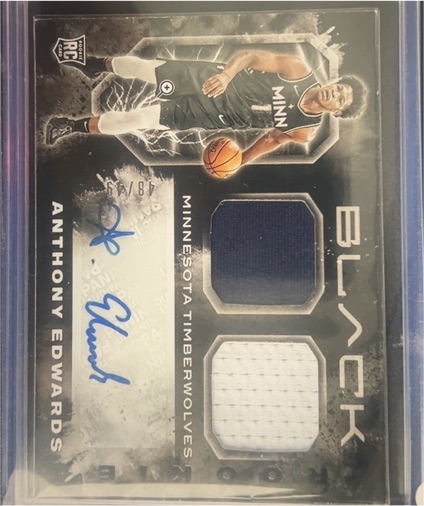 2020-21 Panini Black #8 Anthony Edwards — front