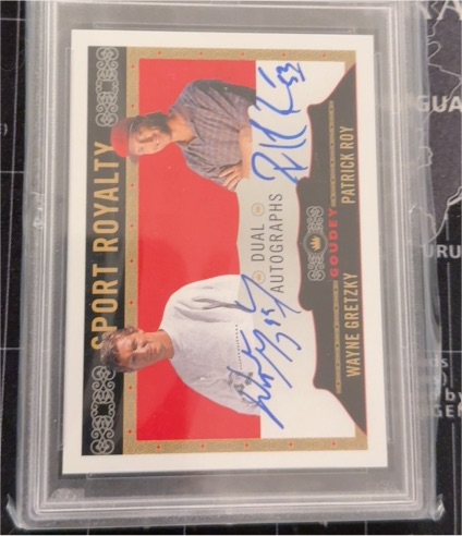 1997 Upper Deck Sport Royalty Dual Autographs #SR-1 Wayne Gretzky / Patrick Roy — front