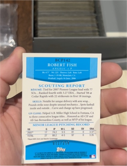 2007 Topps BCP142 Robert Fish — front