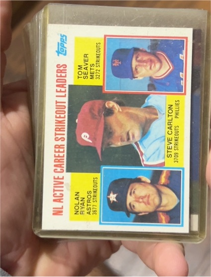 1984 Topps #707 NL Active Career Strikeout Leaders Steve Carlton Nolan Ryan Tom Seaver — front