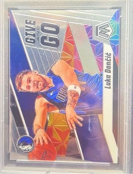 2019-20 Panini Mosaic #10 Luka Doncic Give and Go Dallas Mavericks — front