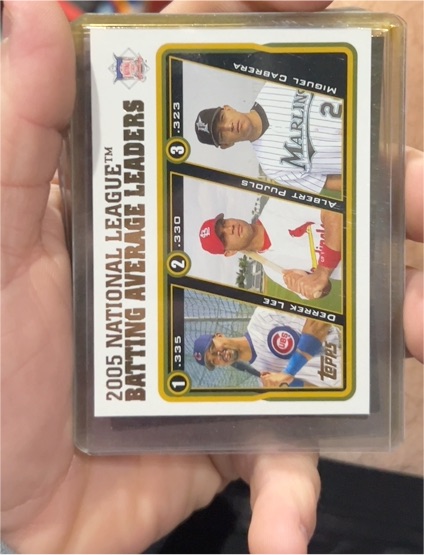 2005 Topps Updates & Highlights #UH142 Derrek Lee / Albert Pujols / Miguel Cabrera — front