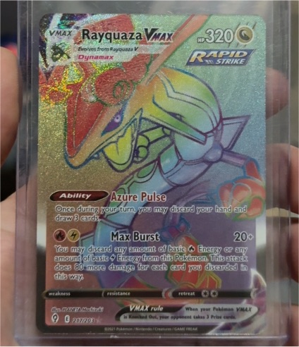 2021 Pokémon Evolving Skies #217 Rayquaza VMAX — front
