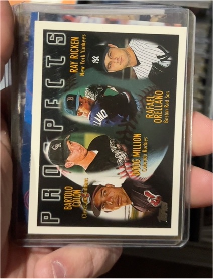 1996 Topps #428 Bartolo Colon / Doug Million / Ray Ricken / Rafael Orellano — front