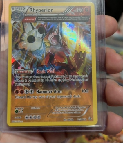 2015 Pokémon TCG Primal Clash #77 Rhyperior (Omega) Holo Rare — front