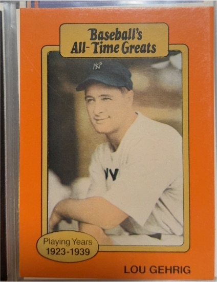 1987 Hygrade All-Time Greats #NNO Lou Gehrig — front