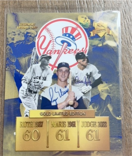 2022 Lightning Legends Gold Limited Edition Ruth 1927 Maris 1961 Judge 2022 — front