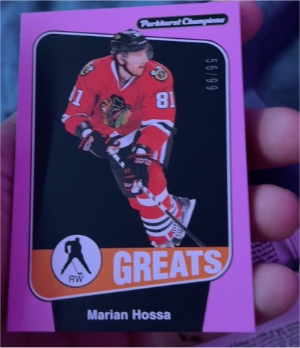 2024-25 Parkhurst Champions #289 Marian Hossa Shell Pink Greats — front