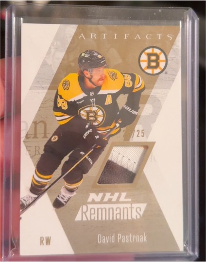 2025-26 Upper Deck Artifacts NHL Remnants #NR-11 David Pastrnak — front