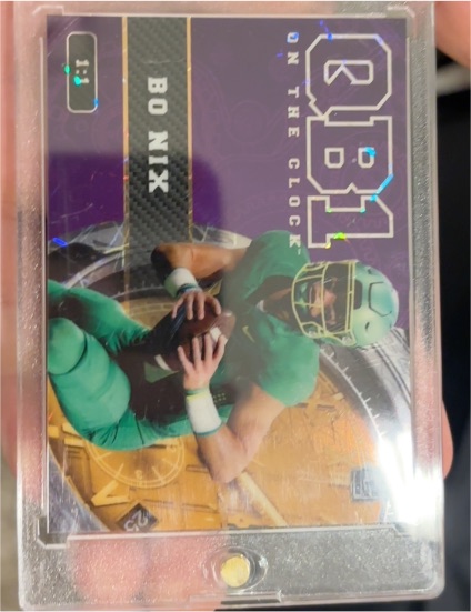 2023 Wild Card QB1 On The Clock #OCW-BN1 Bo Nix — front