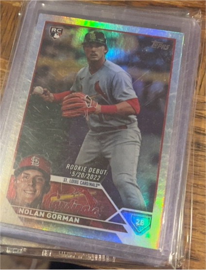 2023 Topps Update #US212 Nolan Gorman Rookie Debut — front