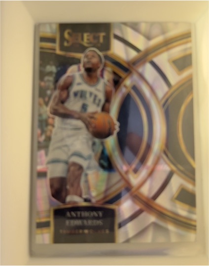 2023-24 Panini Select Premier Level Blue Prizm #164 Anthony Edwards — front