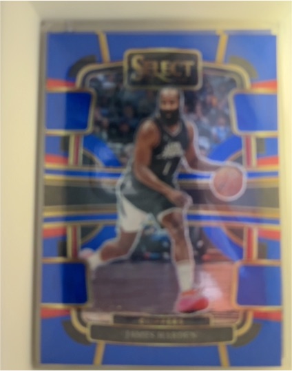 2023-24 Panini Select #64 James Harden Blue Cracked Ice Prizms — front