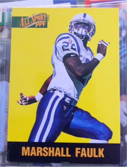 1996 Score Board All Sport PPF #90 Marshall Faulk — front