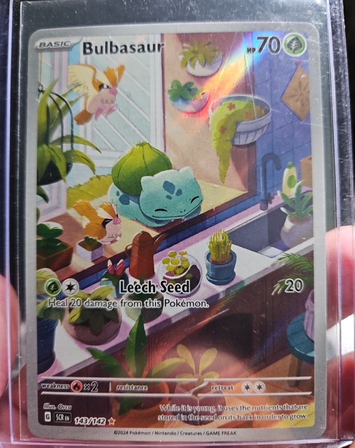 2024 Pokémon SV07: Stellar Crown #143/142 Bulbasaur Illustration Rare — front