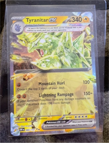 2023 Pokemon TCG Scarlet & Violet Obsidian Flames #066 Tyranitar ex — front