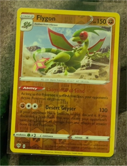 2020 Pokémon Sword & Shield Darkness Ablaze #091 Flygon — front