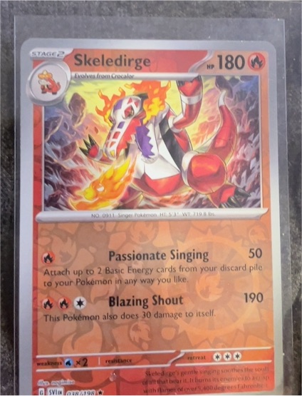 2023 Pokemon Scarlet & Violet Base Set #038 Skeledirge — front