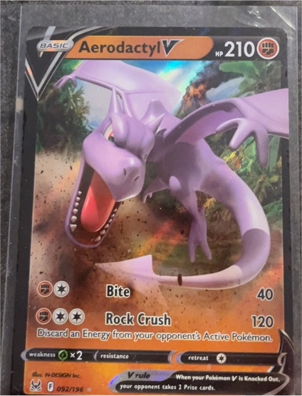 2022 Pokemon Sword & Shield Lost Origin #092 Aerodactyl V — front