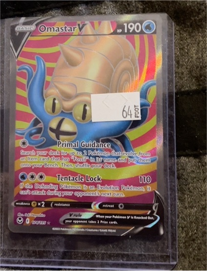 2022 Pokemon Sword & Shield Silver Tempest #174 Omastar V — front