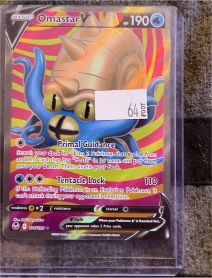 2022 Pokémon SWSH12: Silver Tempest #174 Omastar V — front