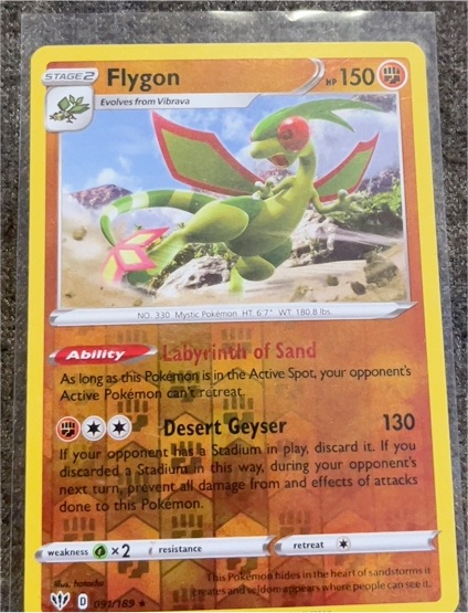 2020 Pokémon Sword & Shield Darkness Ablaze #091 Flygon — front