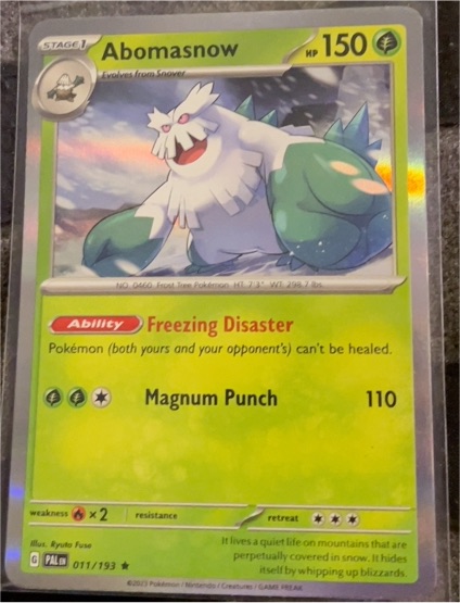 2023 Pokémon SV02: Paldea Evolved #011 Abomasnow — front