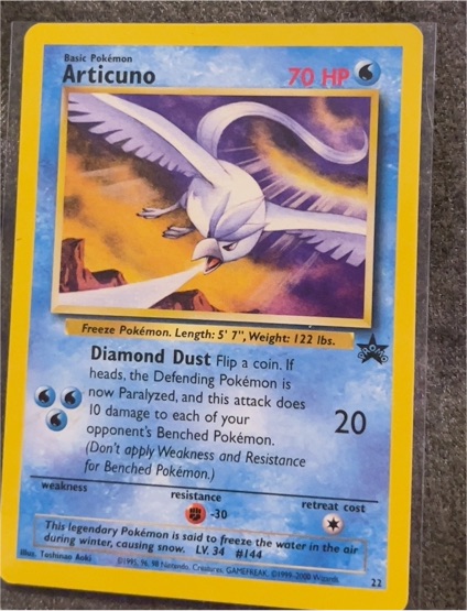 1999 Wizards of the Coast Black Star Promo #22 Articuno — front