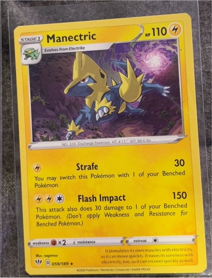 2020 Pokémon Darkness Ablaze #059 Manectric — front