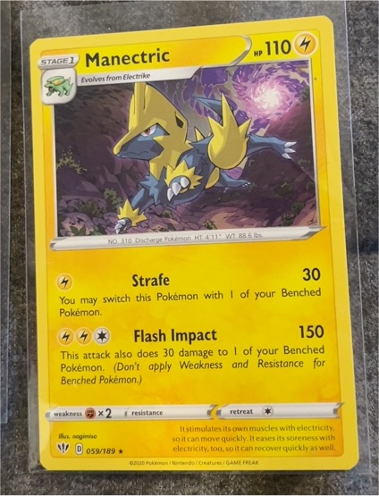 2020 Pokémon Darkness Ablaze #059 Manectric — front