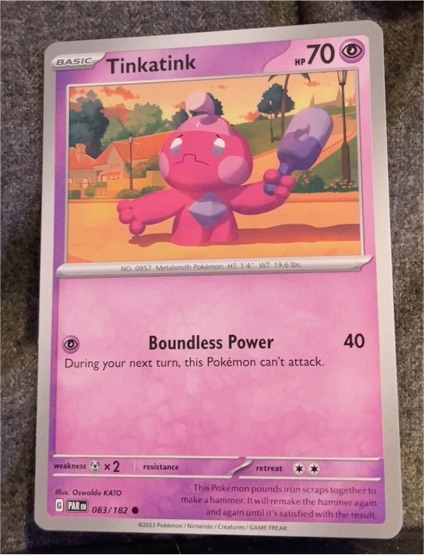 2023 Pokémon Paradox Rift #83 Tinkatink — front